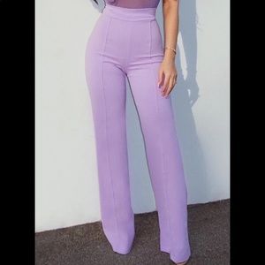 High-Waisted Dress Pants - Lilac
